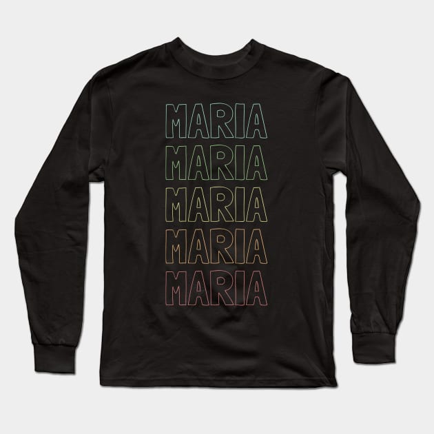 Maria Name Pattern Long Sleeve T-Shirt by Insert Name Here